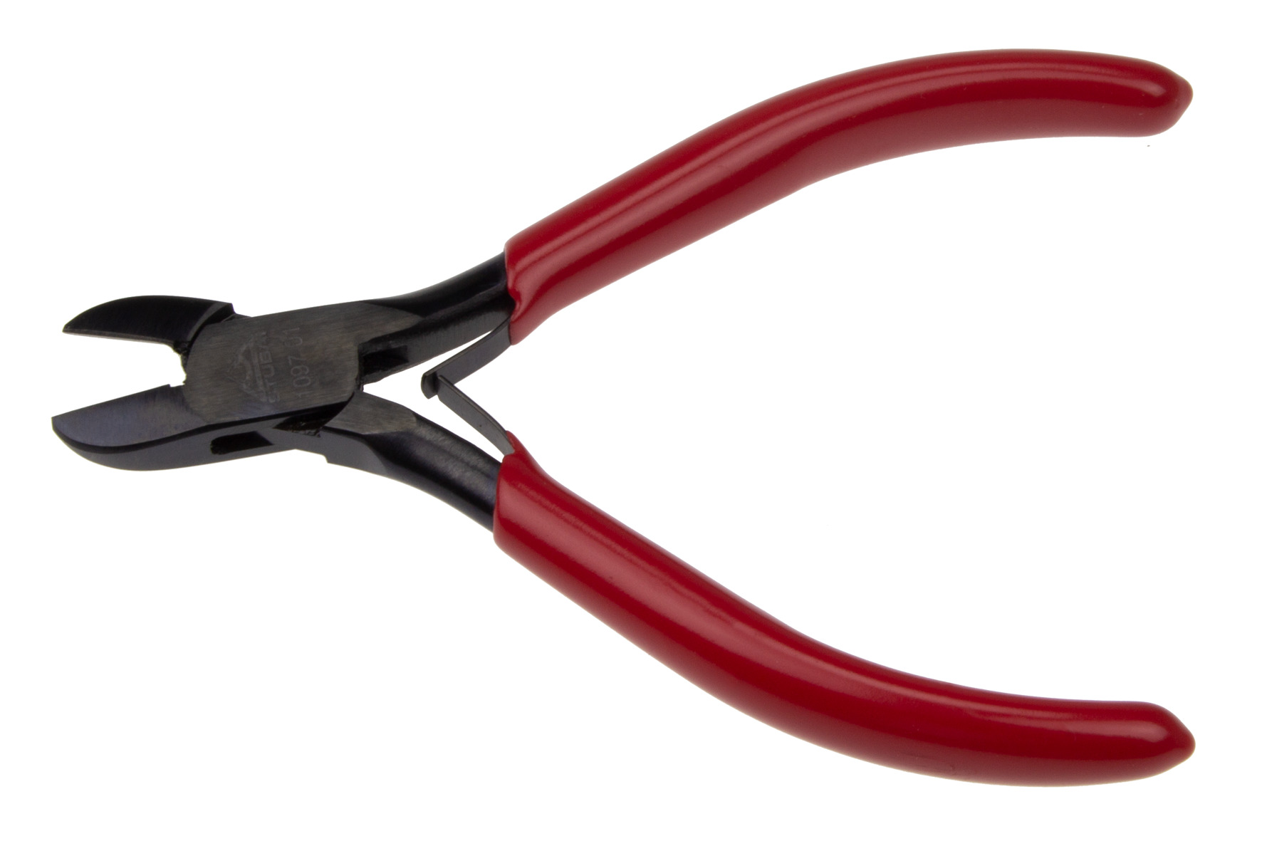 1097 Electronic pliers, side cutter, burnished with retaining spring