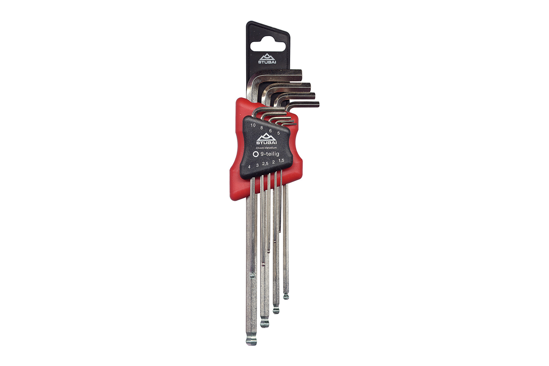 2250 Hexagon key set with ball head, 9 pcs.