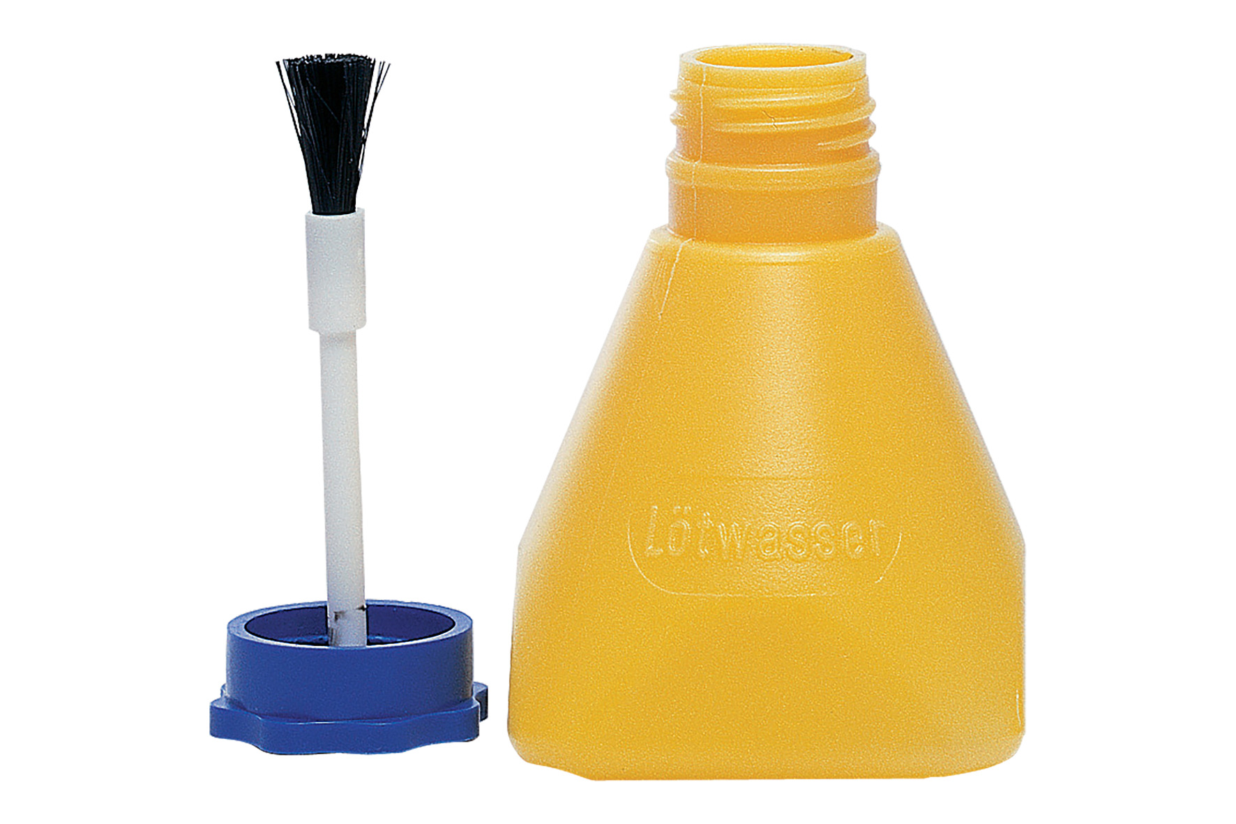 2842 Bottle for soldering fluid, yellow, with brush