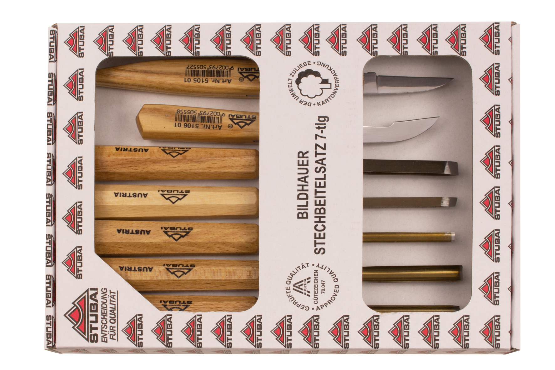 5102 Wood carving set, 7 pcs.