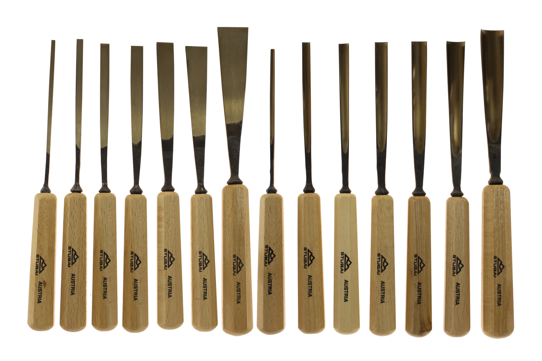 5109 Shafted chisel set, 14 pcs, with handles