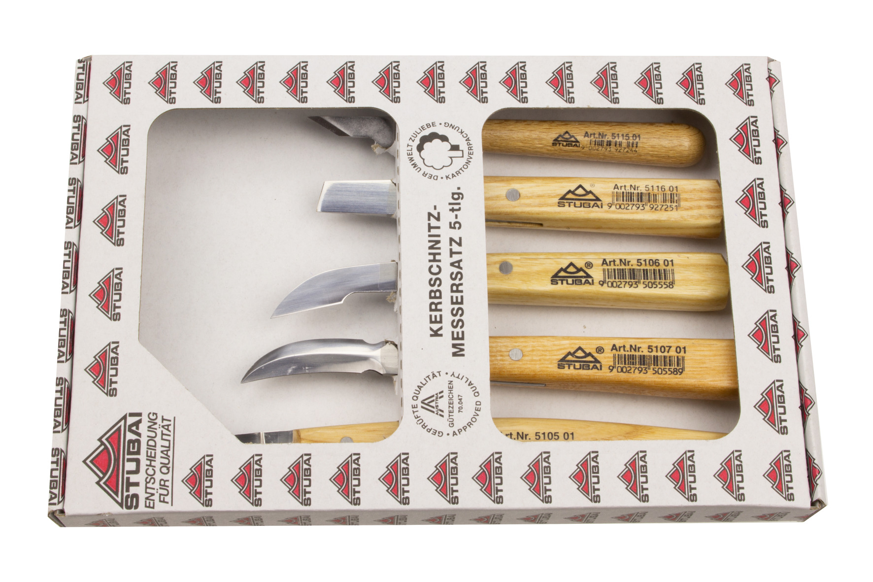 5120 Chip carving knives set, 5 pcs.