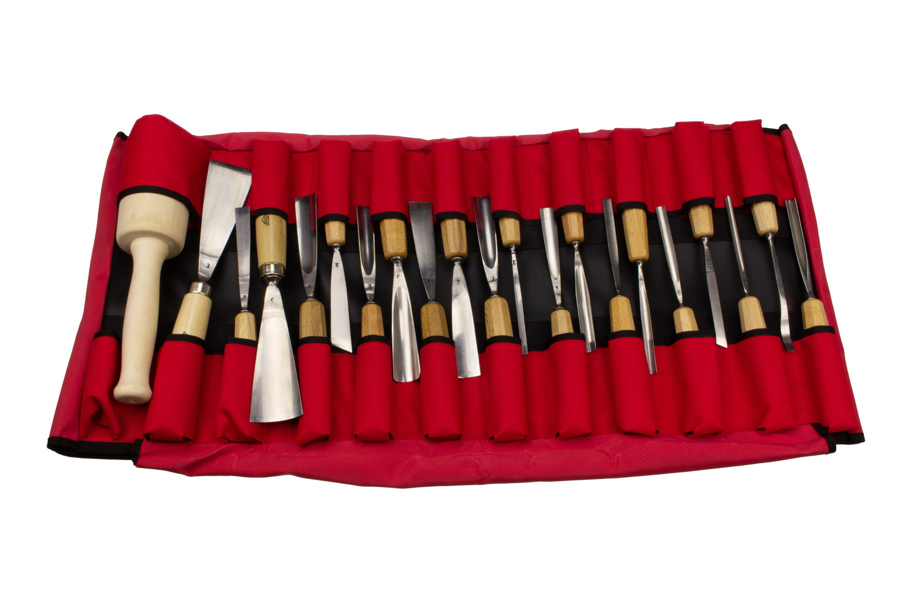 5602 Wood carving set, polished, 21 pcs.