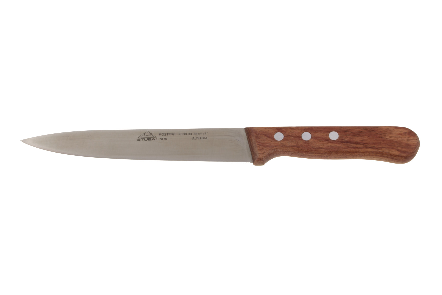 7600 Kitchen knife without serration with precious wood handle