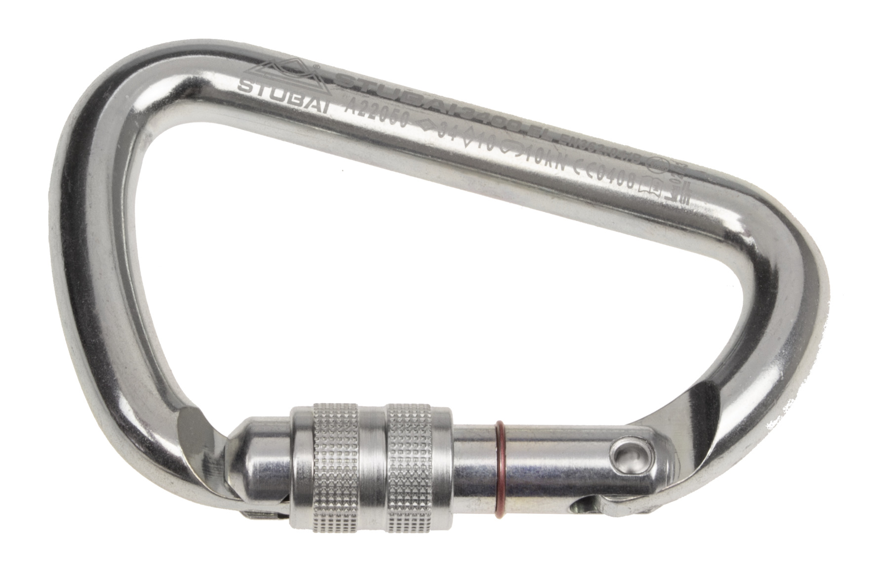 9850 ASYM. D-SHAPE steel carabiner, galvan.