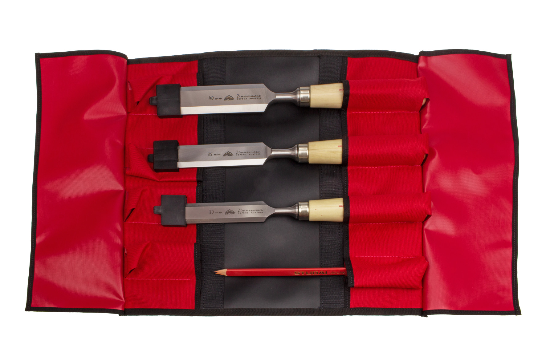 S3576 Carpenter's chisel set 4 pcs. in roll-up bag