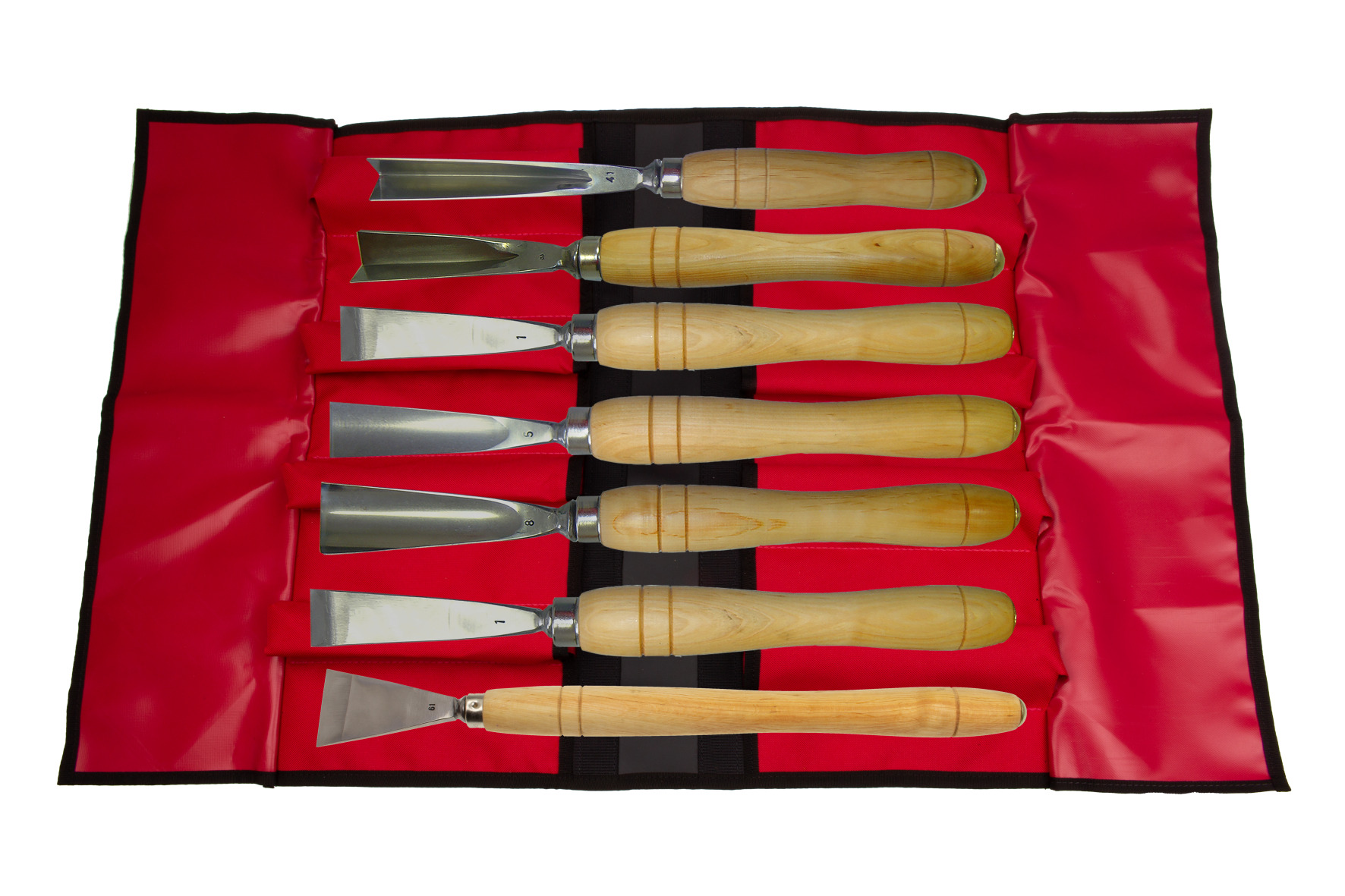 S540 Eisschnitzeisen Set 7-tlg. in Rolltasche